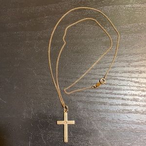 Vintage 14k gold chain & cross Diamond pendant